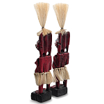 Комплект из 2-х деревянных статуэток Asmat Straw Headdress Statuettes Red Turquoise варинант исполнения - 2 | Loft Concept в Кирове
