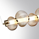 Подвесной светильник линейный с 7-ю рифлеными стеклянными шарами Marcelh Light варинант исполнения - 5 | Loft Concept в Кирове