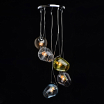 Люстра каскадная с 5-ю разноцветными стеклянными плафонами Kaleido варинант исполнения - 3 | Loft Concept в Кирове