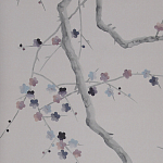 Обои ручная роспись Plum Blossom Special Colourway on Lilac Hint dyed silk варинант исполнения - 2 | Loft Concept в Кирове
