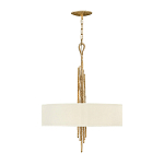 Люстра подвесная с широким белым текстильным абажуром и вертикальными декоративными элементами Hinkley варинант исполнения - 2 | Loft Concept в Кирове