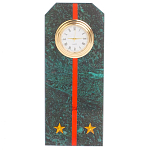 Часы погон ВС подарочные настольные из натурального камня Змеевик Military Clock варинант исполнения - 16 | Loft Concept в Кирове