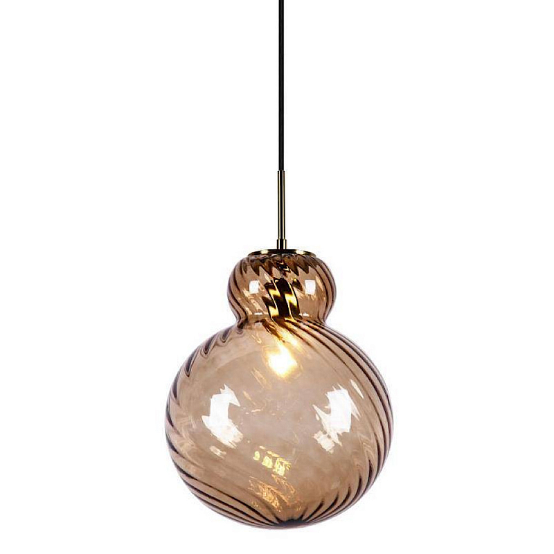 Подвесной светильник Amber RIBBED BASE Янтарный в Кирове | Loft Concept 