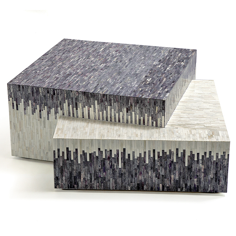 Дизайнерский журнальный стол с инкрустацией Plateau Coffee Table  ivory ( слоновая кость ) Перламутровый в Кирове | Loft Concept 