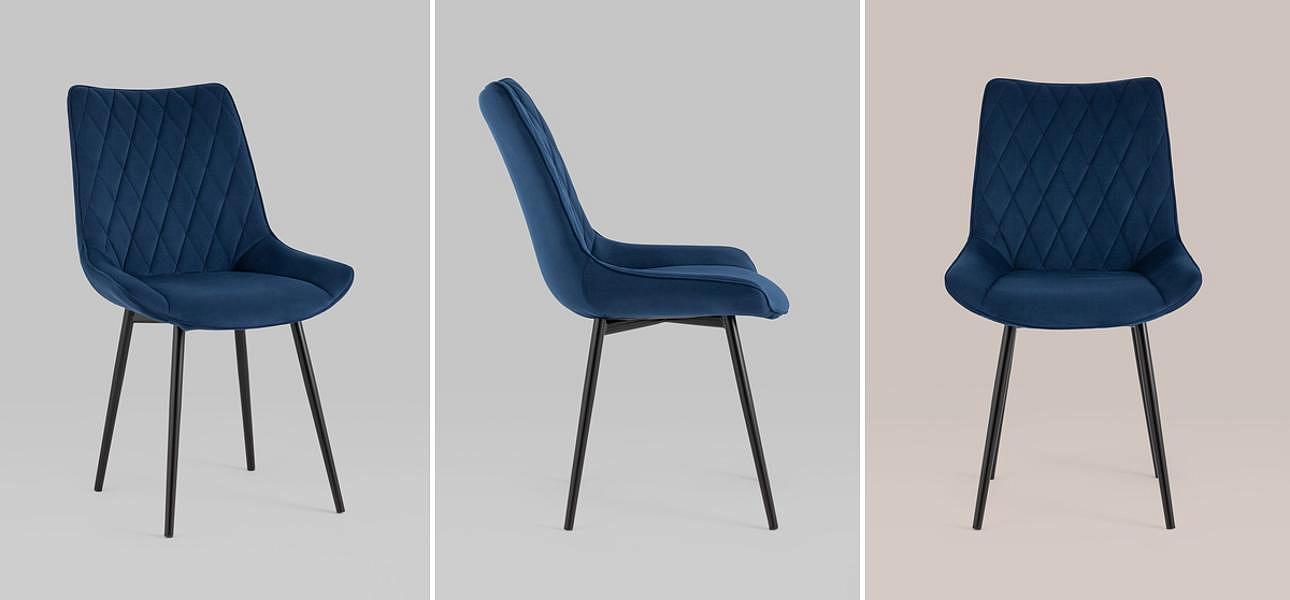 Стул Seoul S Chair Синий велюр Стул Seoul S Chair Синий велюр - Loft-Concept в Кирове
