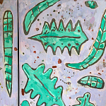 Премиальный Шкаф Defoliation двухстворчатый роспись зеленые листья  варинант исполнения - 5 | Loft Concept в Кирове