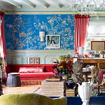 Обои ручная роспись Houghton Canton Blue варинант исполнения - 4 | Loft Concept в Кирове