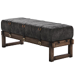 Банкетка Duncan винтажная черная кожа варинант исполнения - 3 | Loft Concept в Кирове