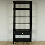 Стеллаж Elsa Dreams Black со стеклянными полками и ящиком варинант исполнения - 4 | Loft Concept в Кирове