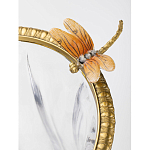 Ваза из прозрачного стекла с бронзовой вставкой в виде цветущей ветви Eden Garden porcelain and bronze варинант исполнения - 3 | Loft Concept в Кирове