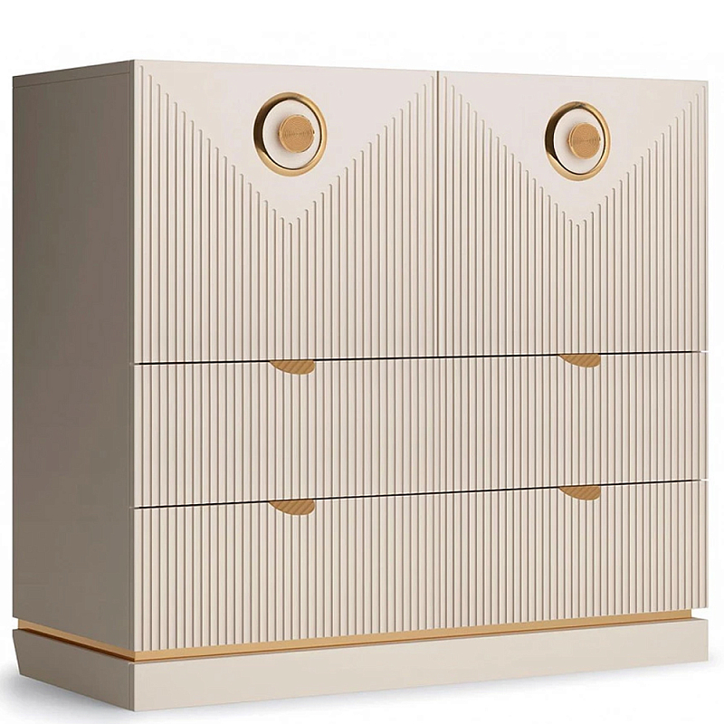 Комод с фактурным фасадом Satin Furniture Бежево-серый Комод с фактурным фасадом Satin Furniture Бежево-серый в Кирове | Loft Concept