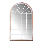 Зеркало-окно настенное в венецианском стиле с деревянной рамой бежевого цвета Venetian Smooth варинант исполнения - 1 | Loft Concept в Кирове