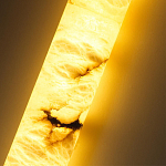 Подвесной светильник цилиндрической формы с плафоном из алебастра и металлическими торцами Темная Латунь 60 см Cryptocrystalline Stone варинант исполнения - 4 | Loft Concept в Кирове