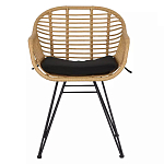 Стул с ротанговым плетением Wicker Half Chair с подлокотниками варинант исполнения - 1 | Loft Concept в Кирове
