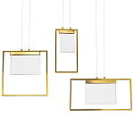 Подвесной геометрический светильник со стеклом Rectangle Geometry Trio Glass Chandelier варинант исполнения - 1 | Loft Concept в Кирове