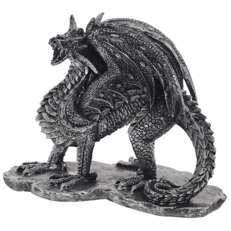 Декоративная статуэтка Дракон Dragon Black Silver Statuette Серебряный в Кирове | Loft Concept 