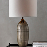 Настольная лампа керамическая с тканевым цилиндрическим абажуром Bullet варинант исполнения - 3 | Loft Concept в Кирове