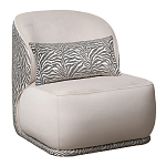 Кресло без подлокотников бежевое с принтом Macrocosm варинант исполнения - 1 | Loft Concept в Кирове