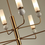 Люстра на штанге с 8-ю цилиндрическими матовыми плафонами и шарами из камня Orb Essence варинант исполнения - 3 | Loft Concept в Кирове