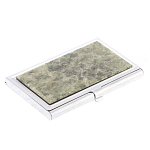 Визитница карманная металлическая с накладкой из натурального камня Апатит Stone Business Card Holders варинант исполнения - 2 | Loft Concept в Кирове