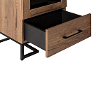 Шкаф-витрина в стиле лофт с чёрной стеклянной дверью Urban Style Space 2 варинант исполнения - 3 | Loft Concept в Кирове