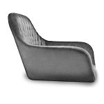 Барный стул со спинкой и подлокотниками на 4-х металлических ножках Douglas Rhombus Серый Велюр варинант исполнения - 2 | Loft Concept в Кирове