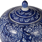 Ваза округлой формы с синей росписью и цветочным узором Blue & White Ornament варинант исполнения - 1 | Loft Concept в Кирове