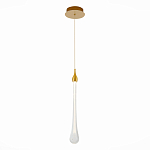 Подвесной светильник с плафоном в форме капли на золотистом каркасе Raindrop варинант исполнения - 1 | Loft Concept в Кирове