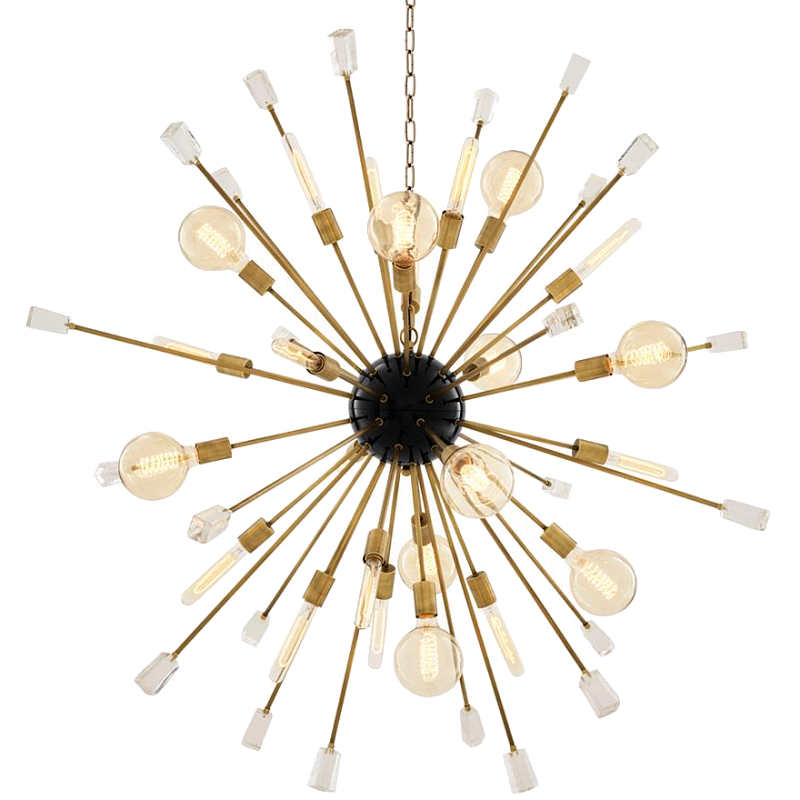 Люстра Chandelier Tivoli L Brass Латунь Черный Прозрачный (Transparent) в Кирове | Loft Concept 