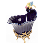 Чаша темно-синего цвета из фарфора с разноцветной птичкой Eden Garden porcelain and bronze варинант исполнения - 9 | Loft Concept в Кирове