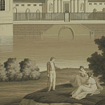 Обои ручная роспись Monuments of Paris Terre Foncée on scenic paper варинант исполнения - 1 | Loft Concept в Кирове