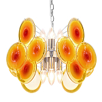 Люстра из оранжевых стеклянных дисков OrangeGlowing Reflectors варинант исполнения - 2 | Loft Concept в Кирове