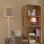 Торшер с белым каркасом и тканевыми абажуром Natural Stems варинант исполнения - 5 | Loft Concept в Кирове