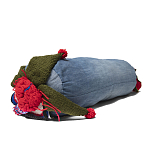 Подушка из джинсовой одежды и вязания Heart&Brain варинант исполнения - 2 | Loft Concept в Кирове