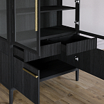 Витрина Primo со стеклянными фасадами и буфетом шпон Черный дуб варинант исполнения - 6 | Loft Concept в Кирове