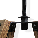 Барный стул со спинкой и металлической подставкой на 4-х деревянных ножках Бежевый Велюр Vendramin Chair варинант исполнения - 5 | Loft Concept в Кирове