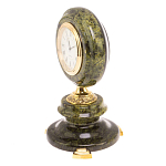 Часы настольные бронзовые из натуральных камней Мрамор и Змеевик Stone Clock варинант исполнения - 14 | Loft Concept в Кирове