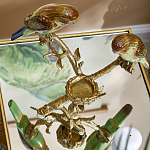 Подсвечник с двумя попугаями из фарфора на бронзовой ветке Eden Garden варинант исполнения - 5 | Loft Concept в Кирове