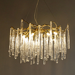 Люстра на подвесе с каркасом из металла и прозрачными подвесками из стекла Droplet Chandelier варинант исполнения - 1 | Loft Concept в Кирове