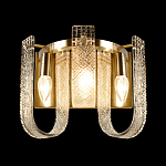 Бра с металлическим основанием золотого цвета и хрустальными подвесками Textured Glass варинант исполнения - 3 | Loft Concept в Кирове