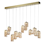 Подвесной светильник линейный с плафонами волнистой формы из фактурного стекла Big Wave варинант исполнения - 8 | Loft Concept в Кирове