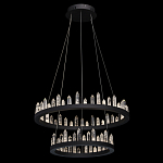 Люстра с двумя кольцами черного цвета с хрустальными элементами QUARTZ CRYSTAL варинант исполнения - 3 | Loft Concept в Кирове