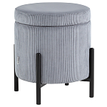 Серо-голубой пуф на черных ножках SANJAY варинант исполнения - 1 | Loft Concept в Кирове