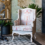 Кресло из массива бука серое с растительным орнаментом Raffael Floral Grey Armchair варинант исполнения - 9 | Loft Concept в Кирове