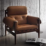 Кресло с деревянным каркасом и обивкой из натуральной кожи Medieval Furniture варинант исполнения - 1 | Loft Concept в Кирове