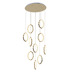 Потолочная люстра каскадная светодиодная с золотистым каркасом Ring of Fire варинант исполнения - 1 | Loft Concept в Кирове