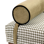 Банкетка Banquette PIED DE POULE с принтом гусиная лапка и бежевыми подлокотниками  варинант исполнения - 1 | Loft Concept в Кирове