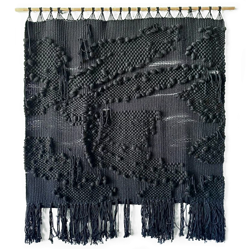 Гобелен из шерсти мериноса с узелками Ночь  Черный в Кирове | Loft Concept 