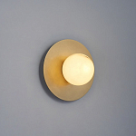 Бра круглое с плафоном из натурального камня на латунном основании Cryptocrystalline Stone варинант исполнения - 7 | Loft Concept в Кирове