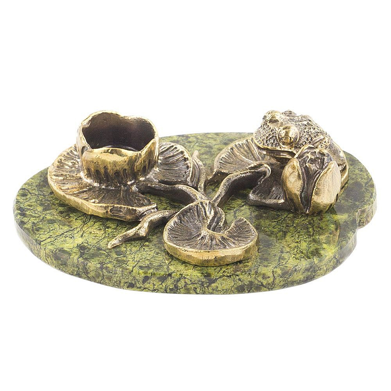 Подсвечник из бронзы и натурального камня змеевик Stone Candlestick Змеевик Бронза Подсвечник из бронзы и натурального камня змеевик Stone Candlestick Змеевик Бронза в Кирове | Loft Concept